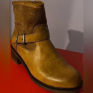 Mustard/ Brown Rhinestone Boots